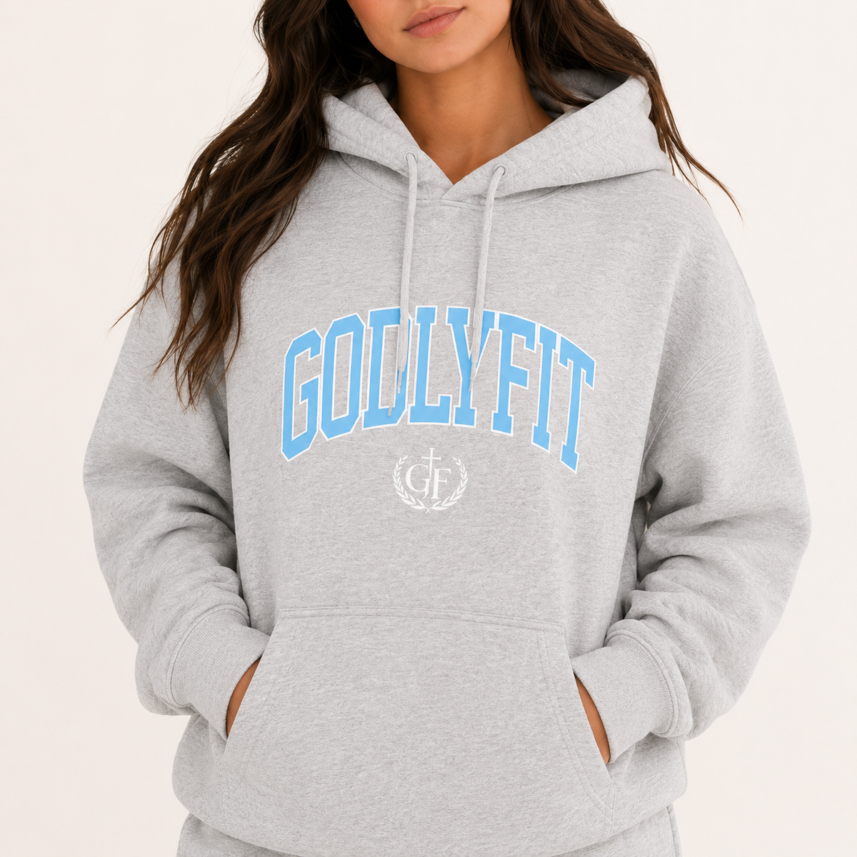 "College" Heather Grey Hoodie