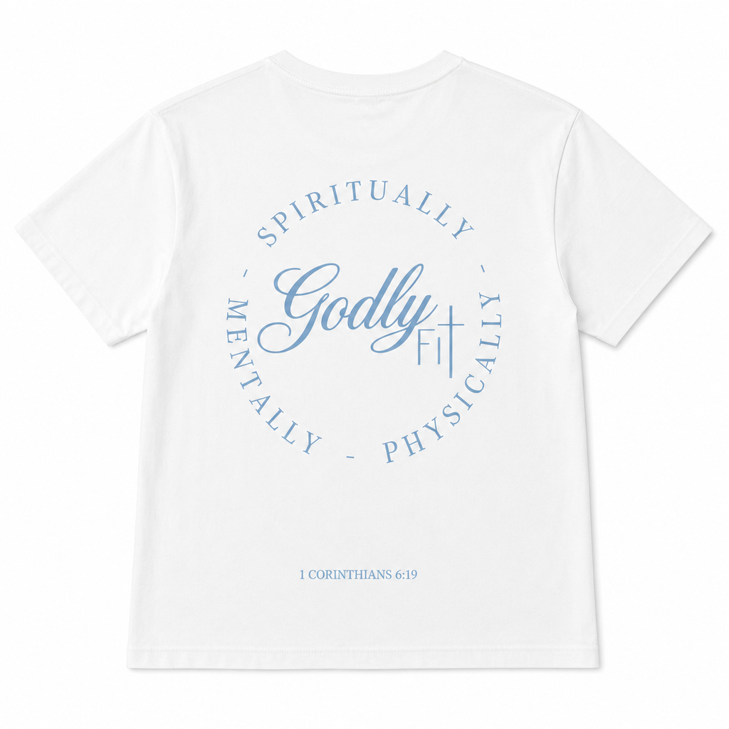 "SPM" White Waist-Length T-Shirt