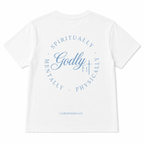 "SPM" White Waist-Length T-Shirt
