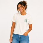 "SPM" Cream Waist-Length T-Shirt