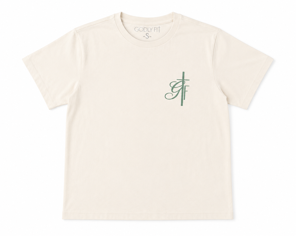 "SPM" Cream Waist-Length T-Shirt