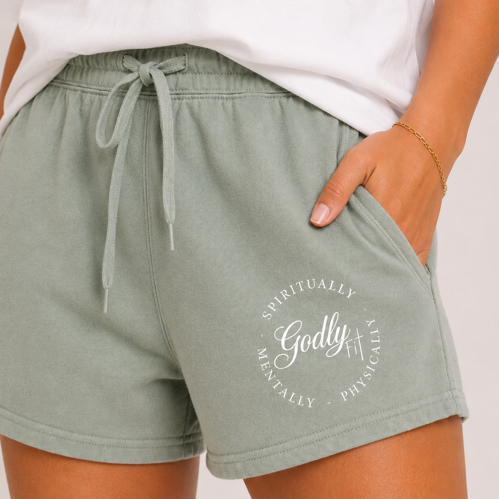 "Godly Fit" Seafoam Green Wave Shorts