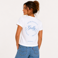 "SPM" White Waist-Length T-Shirt