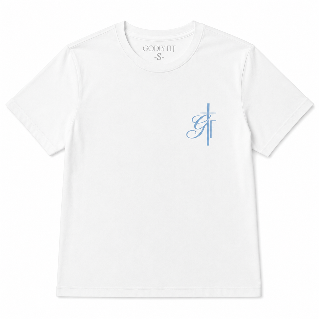 "SPM" White Waist-Length T-Shirt