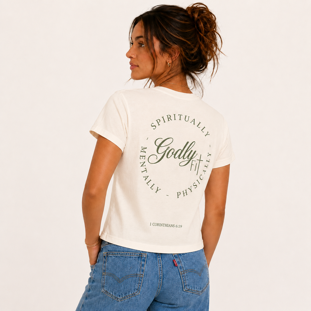 "SPM" Cream Waist-Length T-Shirt