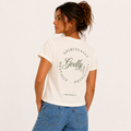 "SPM" Cream Waist-Length T-Shirt