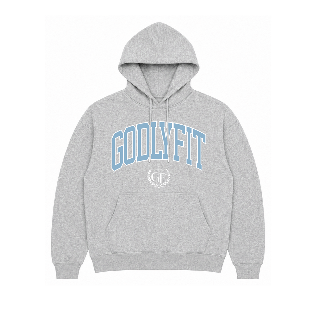 "College" Heather Grey Hoodie