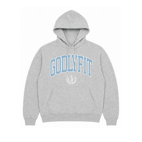 "College" Heather Grey Hoodie