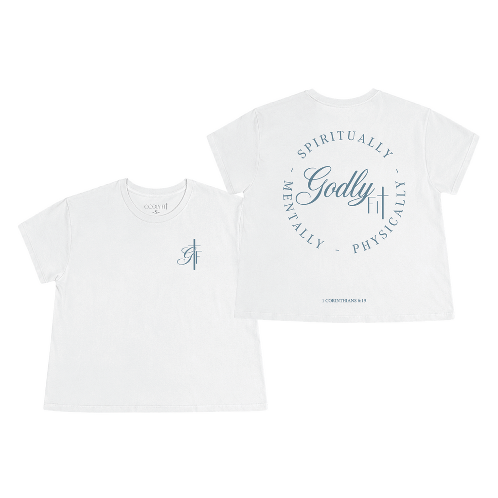 "SPM" White Waist-Length T-Shirt