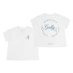 "SPM" White Waist-Length T-Shirt