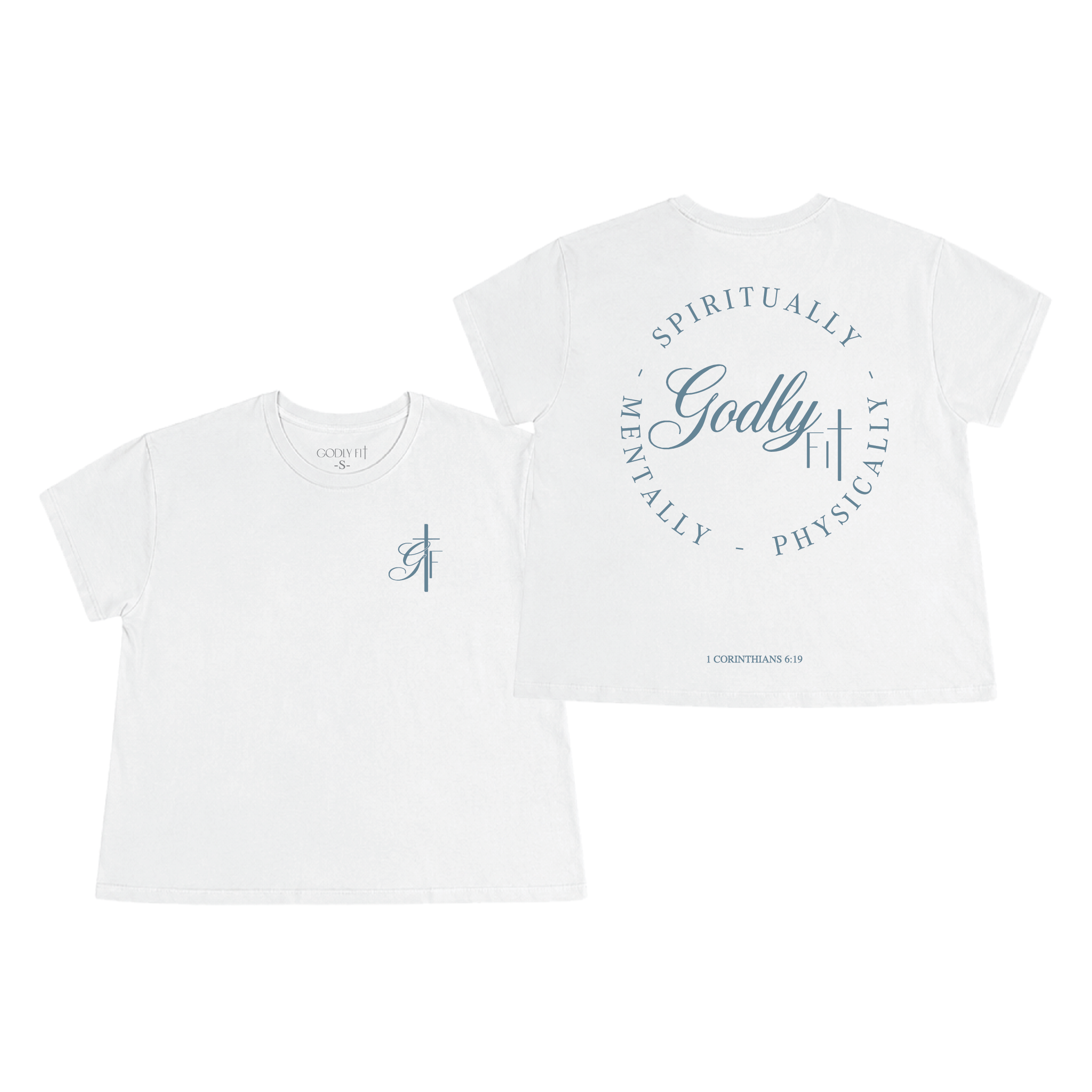"SPM" White Waist-Length T-Shirt