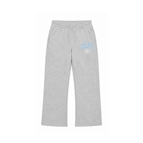 "College" Heather Grey Premium Open-Leg Sweatpants