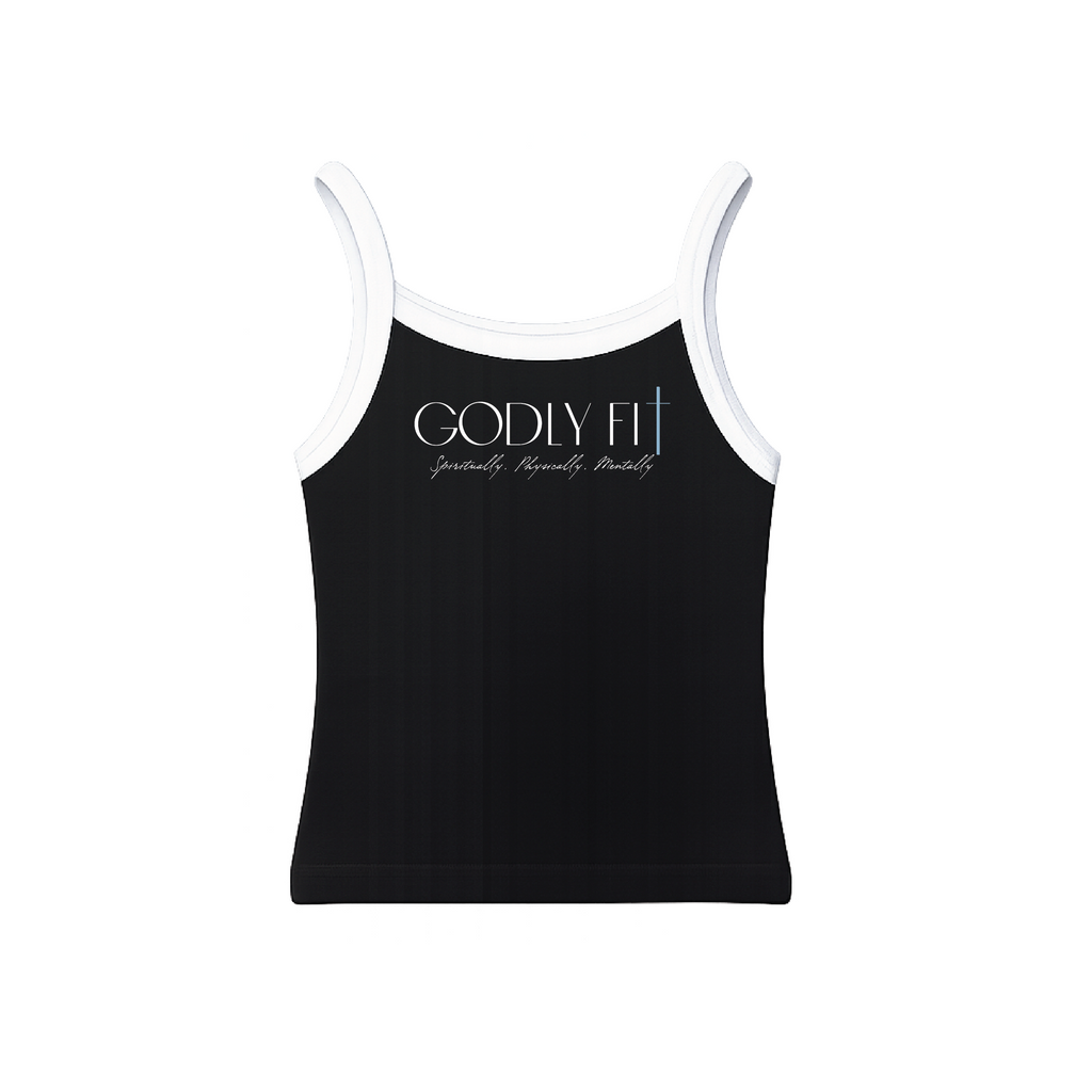 "GF" Baby Rib Spaghetti Onyx/White Tank